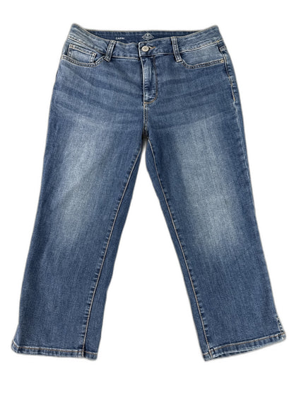St. John's Bay Jeans Cropped Women’s 8 Blue Cotton Blend Stretch Denim Mid Rise