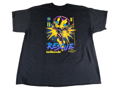 Marvel Rescue Shirt Mens 2XL Black Infinity Saga Pop Tee T-Shirt Hero Graphic