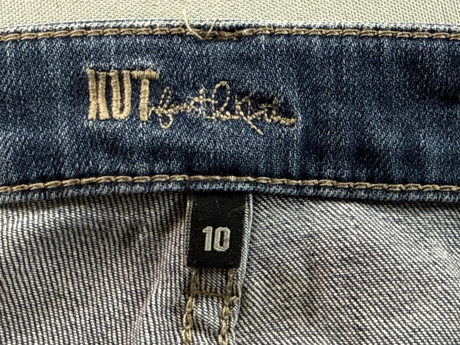KUT Kloth KP176MA5N Jeans Womens 10 Blue Distressed Straight Leg Cotton Spandex