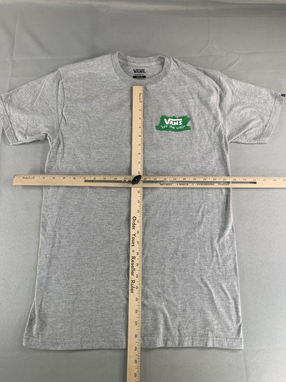 Vans Shirt Mens Medium Gray Christmas Tree Holiday Tee Snowflakes Skate Classic