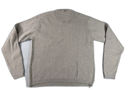 JANTZEN Ribbed V Sweater M M/M Beige 100% COMBED COTTON Regular Fit Long