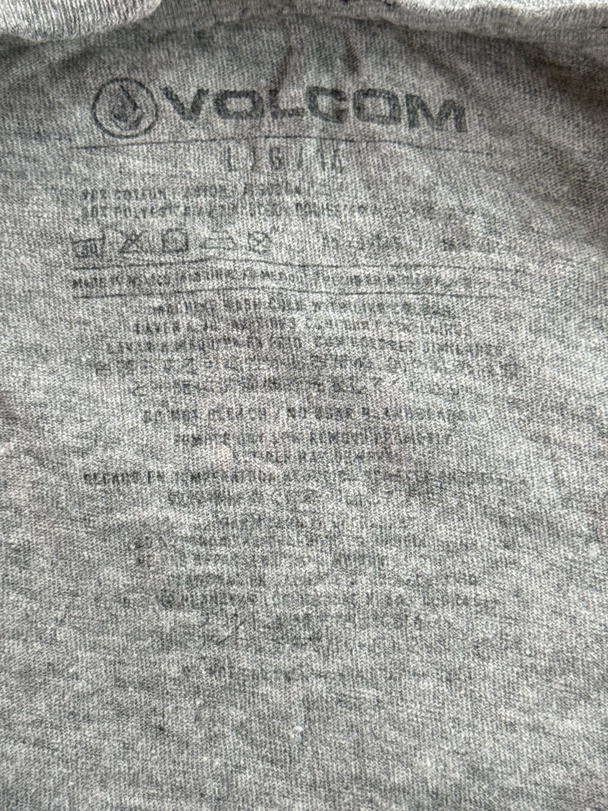 Volcom Graphic Tee S Mens Gray Cotton Blend Short Sleeve Crewneck Regular Fit