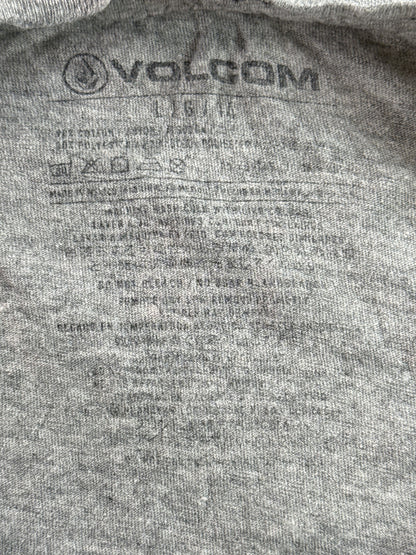 Volcom Graphic Tee S Mens Gray Cotton Blend Short Sleeve Crewneck Regular Fit