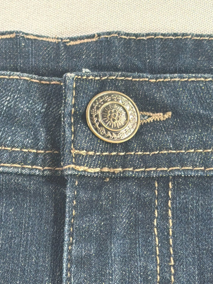 Evolution JMS Plus 3X Denim Mini Skirt Studded Side Raw Hem Distressed 22W 24W