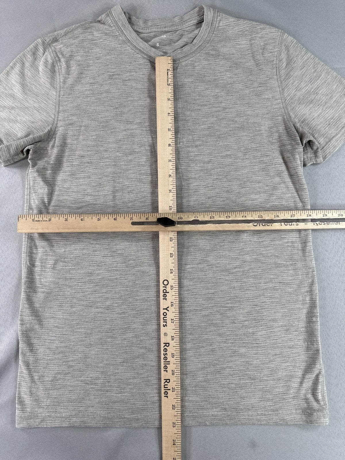 SONOMA Henley Shirt S Gray Cotton Blend Short Sleeve Soft Solid VN Mens Relaxed