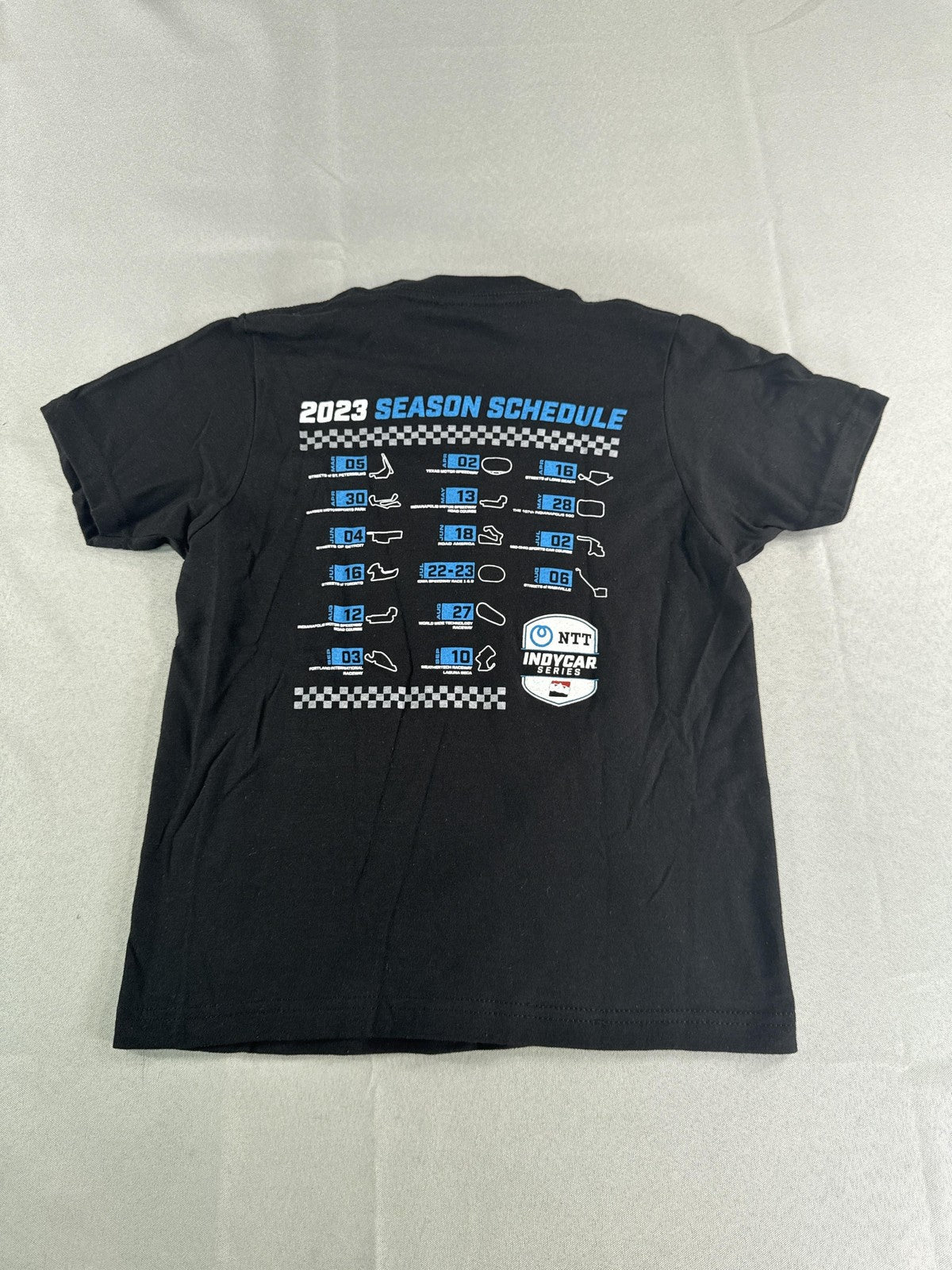 NTT IndyCar Series Shirt Youth Small 2023 Season Schedule Racing Tee Racing
