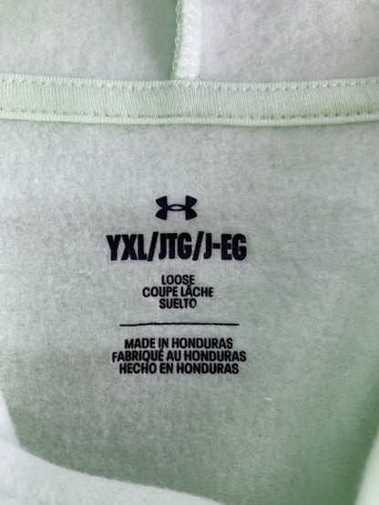 Under Armour Project Rock Hoodie Youth Extra Large Green Loose Fleece Sweatshirt