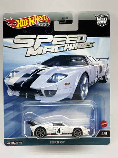 Hot Wheels Speed Machines Ford GT Collectible Diecast Car 1:64 Scale White Metal
