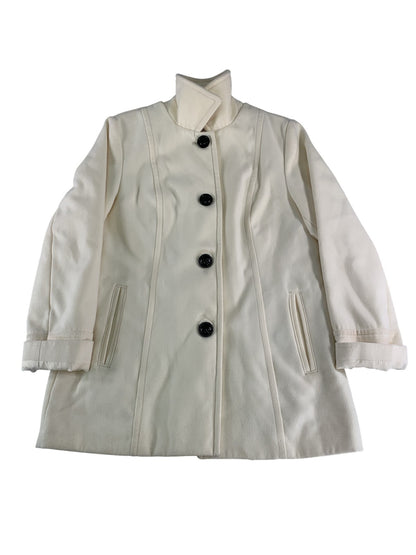 Liz Claiborne Coat Womens Large Wool Blend Button Front Winter Jacket Black NWT