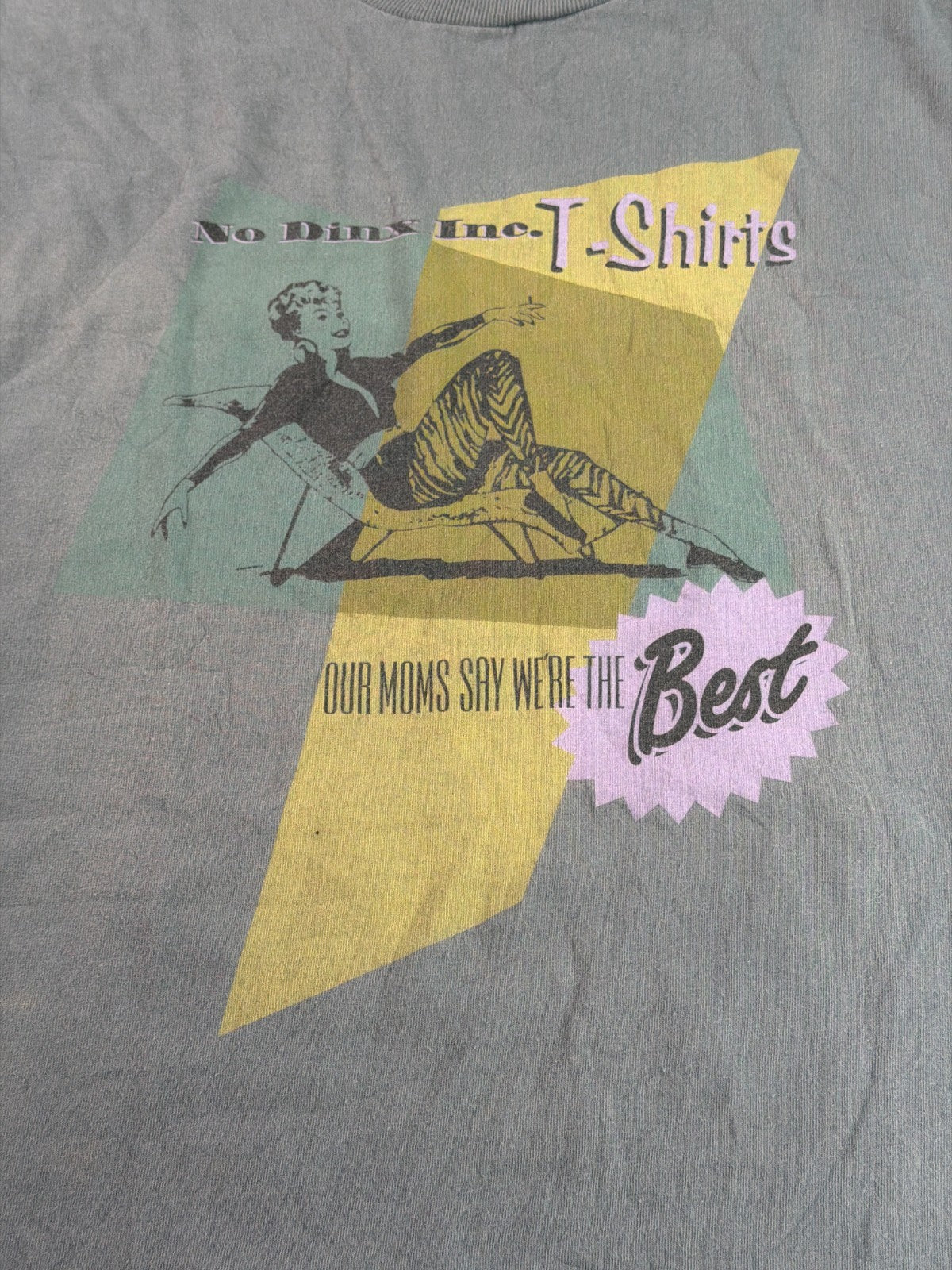 Vintage 90s No Dinx Inc T-Shirts Humor Novelty Graphic Tee Jerzees XL Gray USA