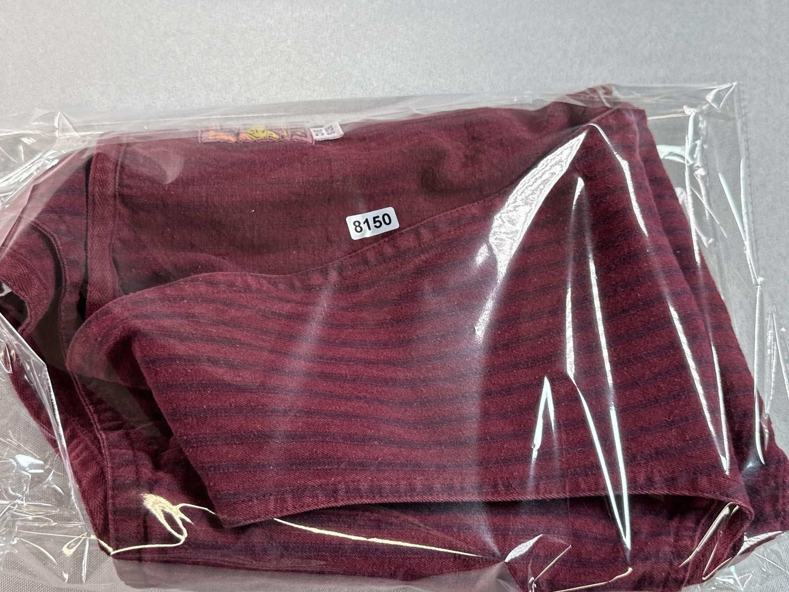 CLEAN FON 20th Century Fox Vintage Striped Maroon Cotton Sleeveless Neck Button