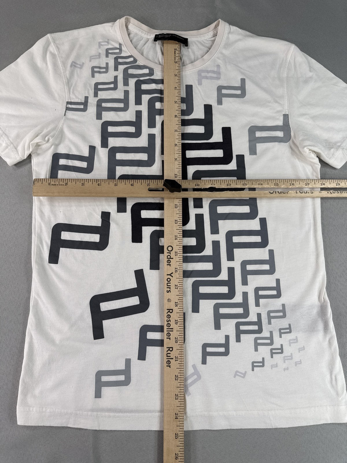 Porsche Design Graphic Tee M White Cotton Modal Crewneck Short Sleeve Regular
