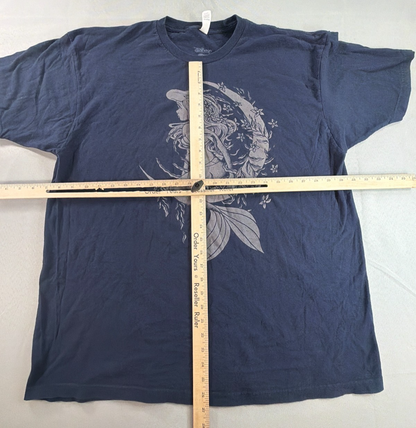 Disney Little Mermaid Mens 2XL Navy Ariel Crescent Moon Sketch Graphic Tee Shirt