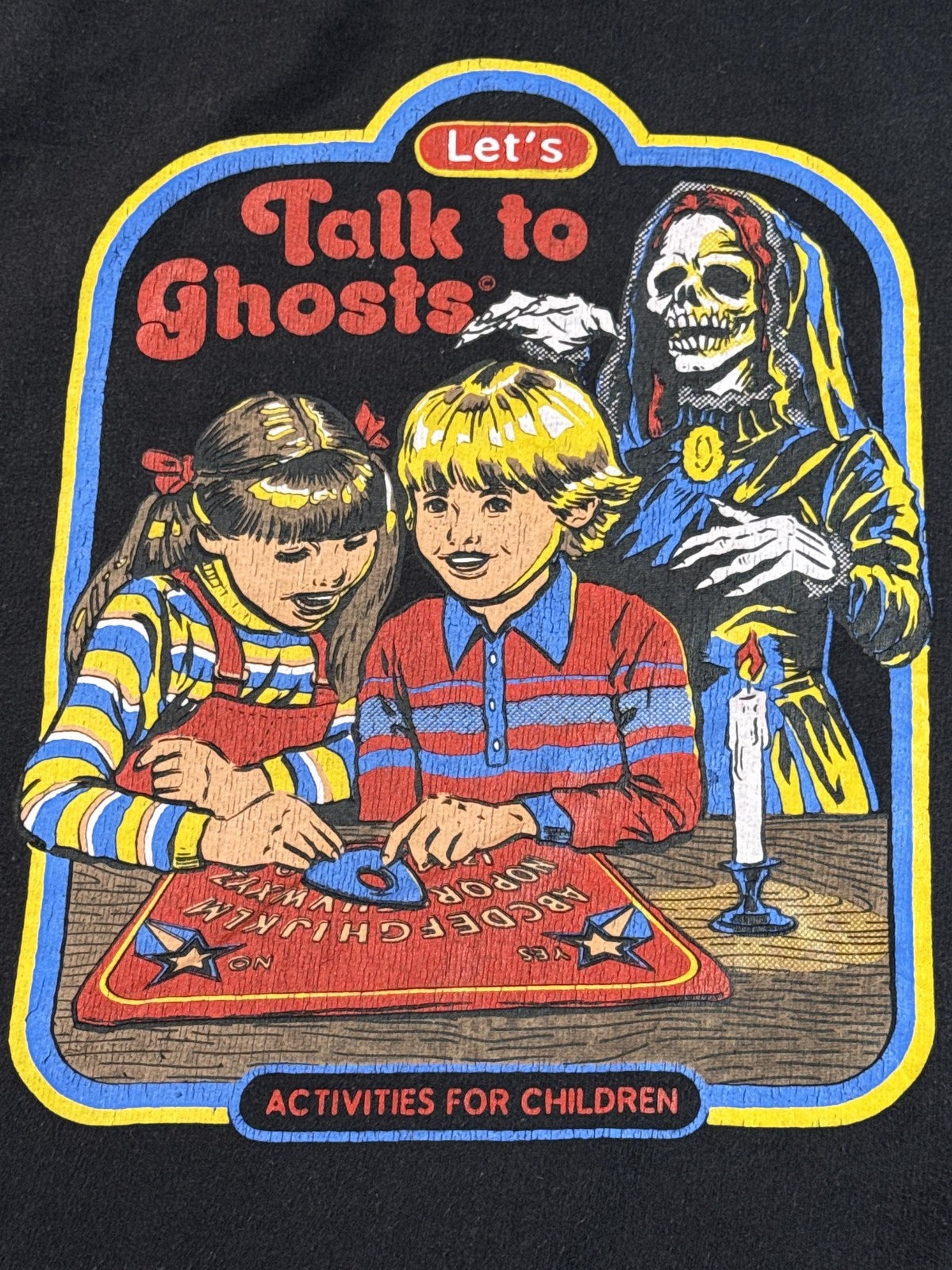 Steven Rhodes Let's Talk Skull Horror Hoodie XL Black Pullover Graphic Long