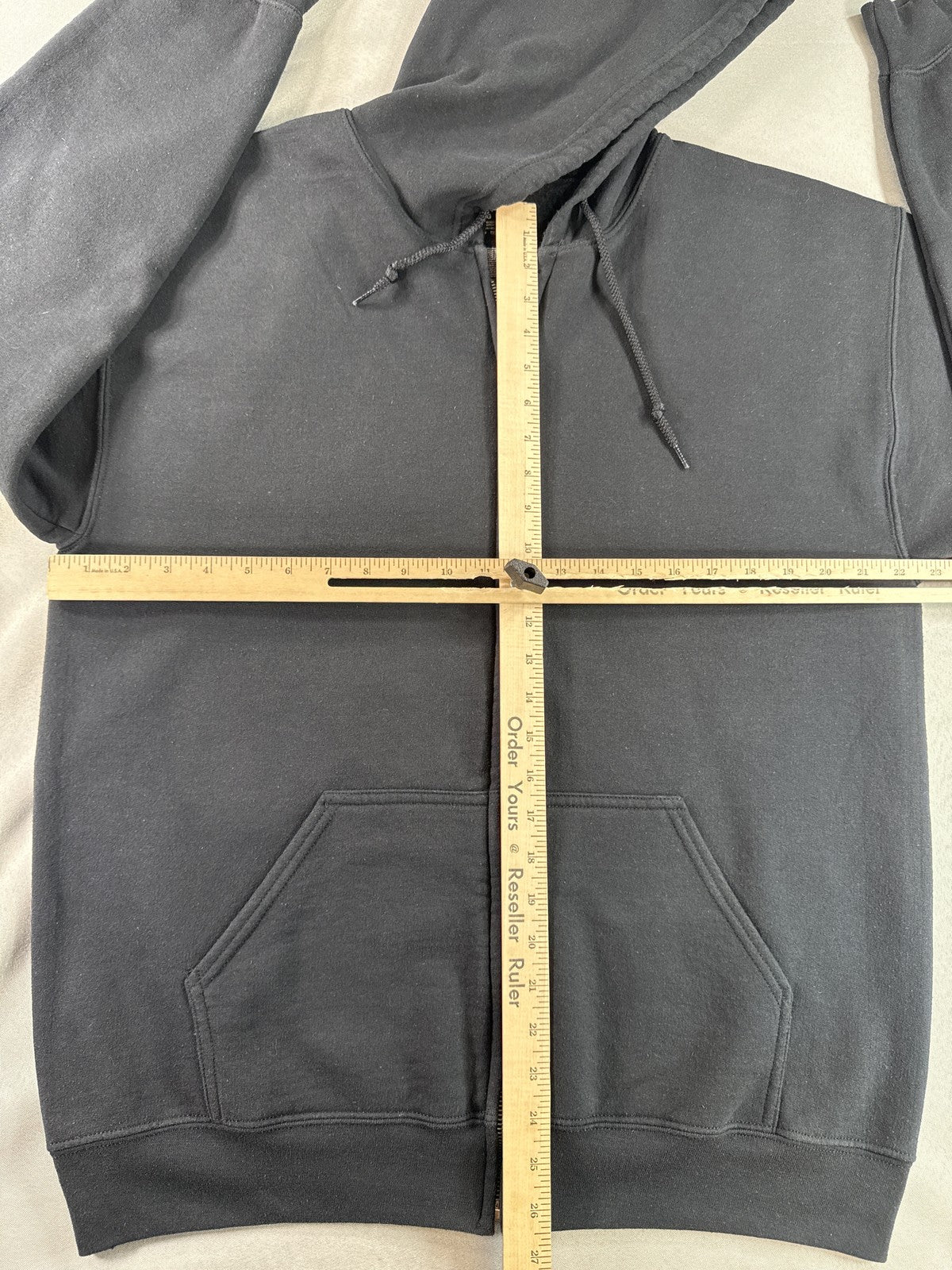 Gildan Heavy Blend Full Zip Hoodie Unisex Black Fleece Regular Fit Long Sleeve L