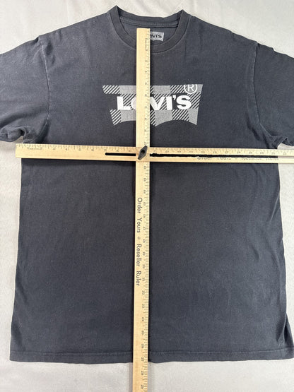 Levi's Graphic Tee L Black Cotton Crewneck Short Sleeve Regular Fit Logo Unisex