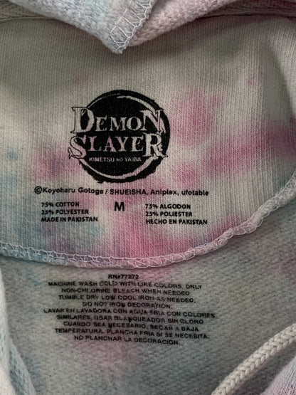 Demon Slayer Hoodie Mens Medium Tie Dye Anime Pullover Graphic Sweatshirt NWT