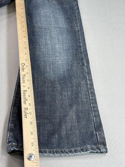 FLY PAPER Jeans Womens 6 Blue 100% Cotton Relaxed Fit Wide Leg Denim Solid