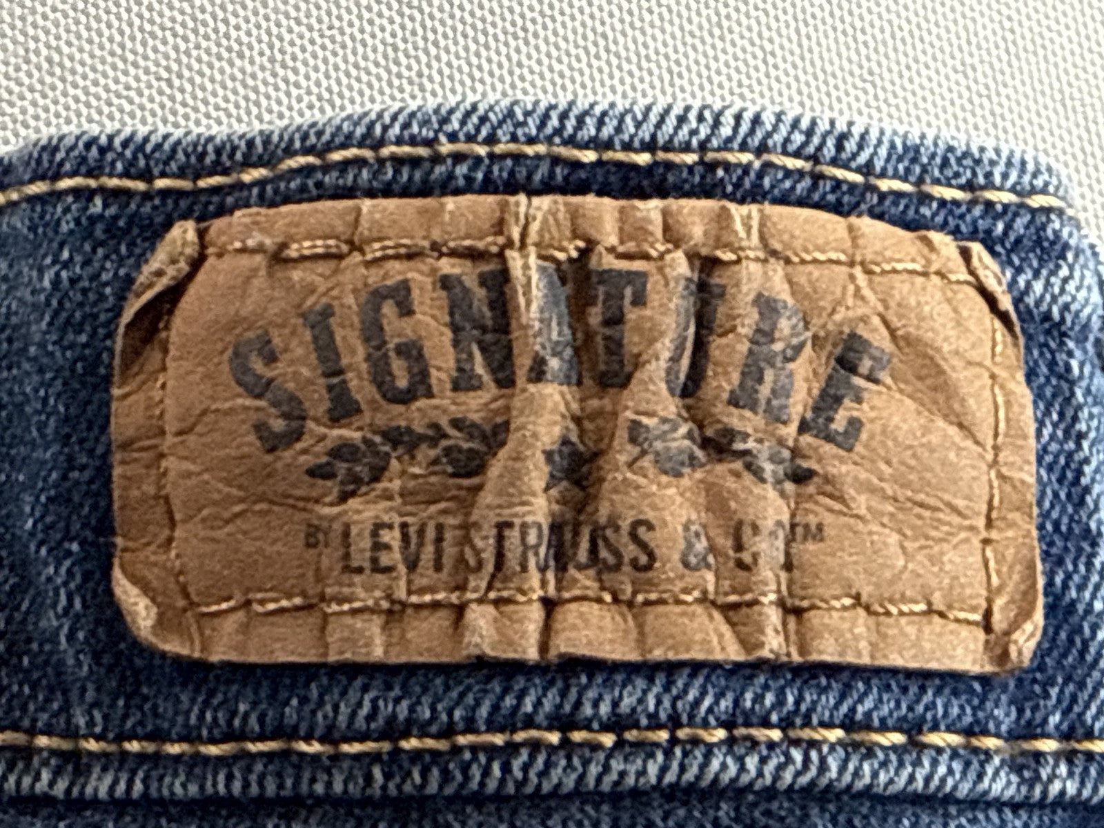 Signature Jeans 12 S Womens S/C Blue Bootcut Stretch Denim Mid Rise Cotton Blend