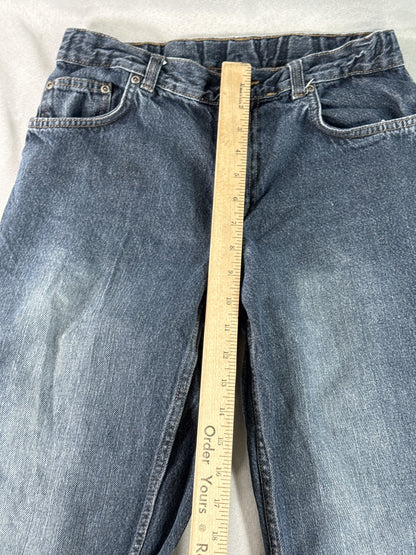 Faded Glory Straight Leg Jeans 16 Blue Distressed Cotton Organic Regular