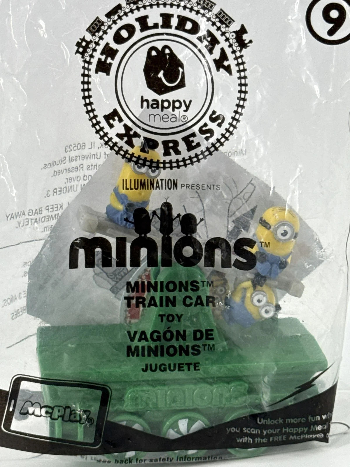 McDonalds 2017 Minions Train Car #9 Holiday Express NIP Happy Meal Toy Despicabl