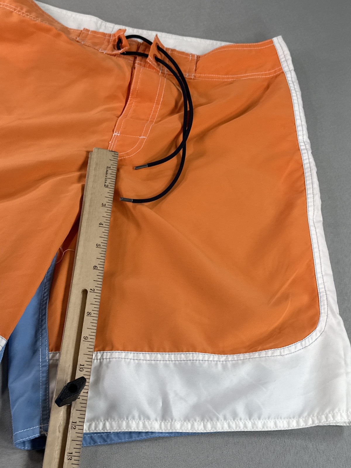 Tommy Hilfiger Colorblock Swim Trunks M Orange/White/Blue 100% Polyester