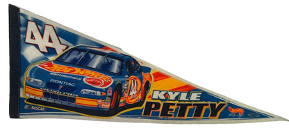 Kyle Petty 44 Hot Wheels NASCAR Felt Pennant Pontiac Grand Prix Vintage 90s Gold