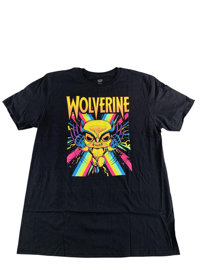 Wolverine Shirt Mens Large Black Marvel Pop Tees Graphic Neon Superhero Retro