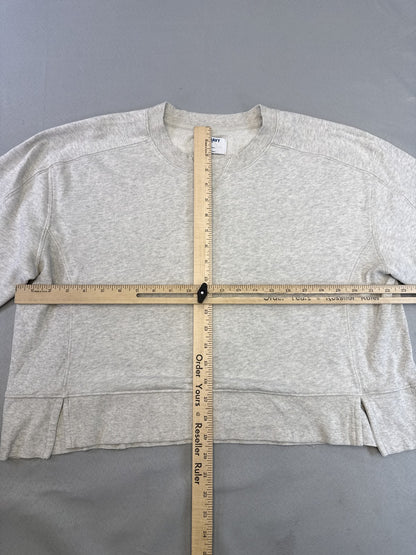 Old Navy Heather Sweatshirt M Gray Cotton Polyester Crewneck Long Sleeve Soft