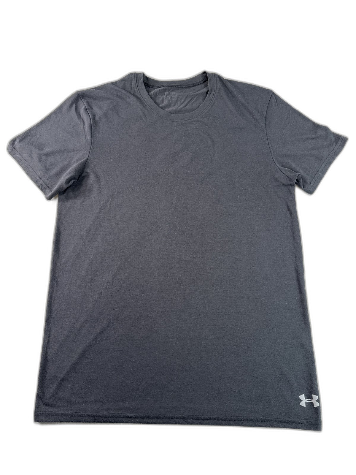 Under Armour Graphic Logo Tee L Gray Polyester Athletic Regular Fit Short
