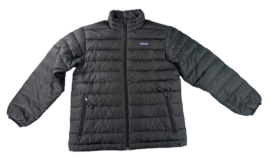 Patagonia Kids Black Down Puffer Jacket Full Zip Lightweight Youth Medium 10