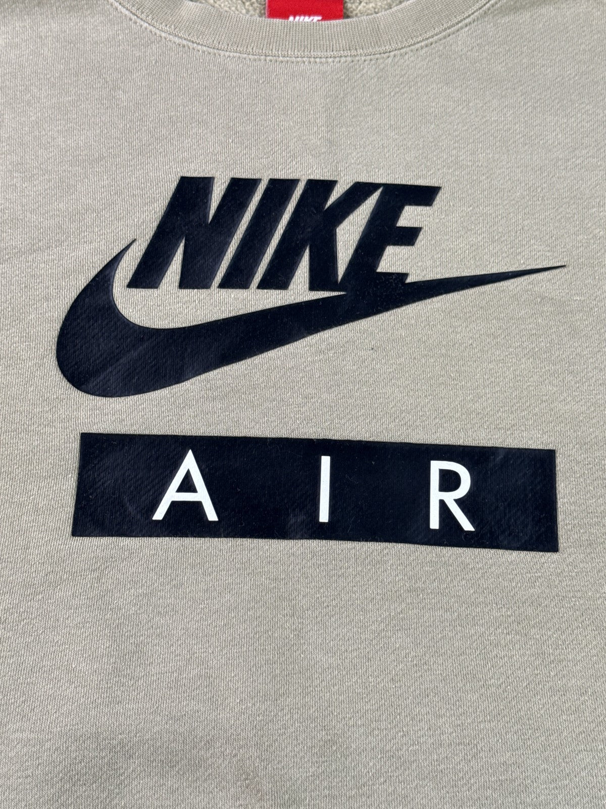Nike Air Sweatshirt Olive S Pullover Graphic Crewneck Long Sleeve Regular Fit