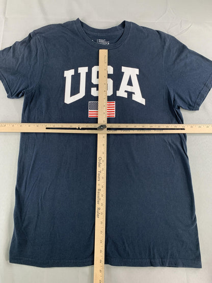 Great American Lakes Timber USA Shirt Mens Large American Flag Patriotic Tee 100