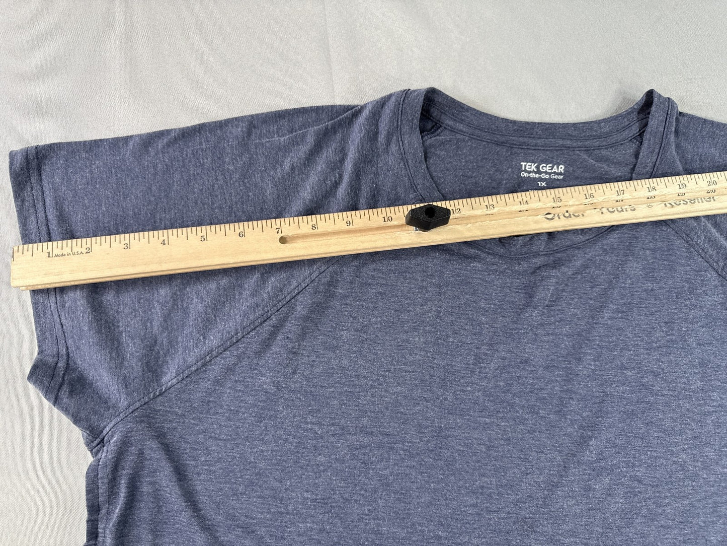 Tek Gear Heather Tee 1X Gray Polyester TENCEL Lyocell Spandex Crewneck Short Dry