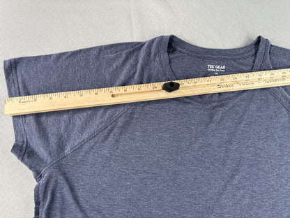 Tek Gear Heather Tee 1X Gray Polyester TENCEL Lyocell Spandex Crewneck Short Dry