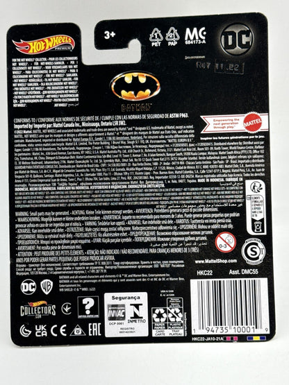 Hot Wheels Premium Batman Batmobile Die Cast Car Black Metal Real Riders Style