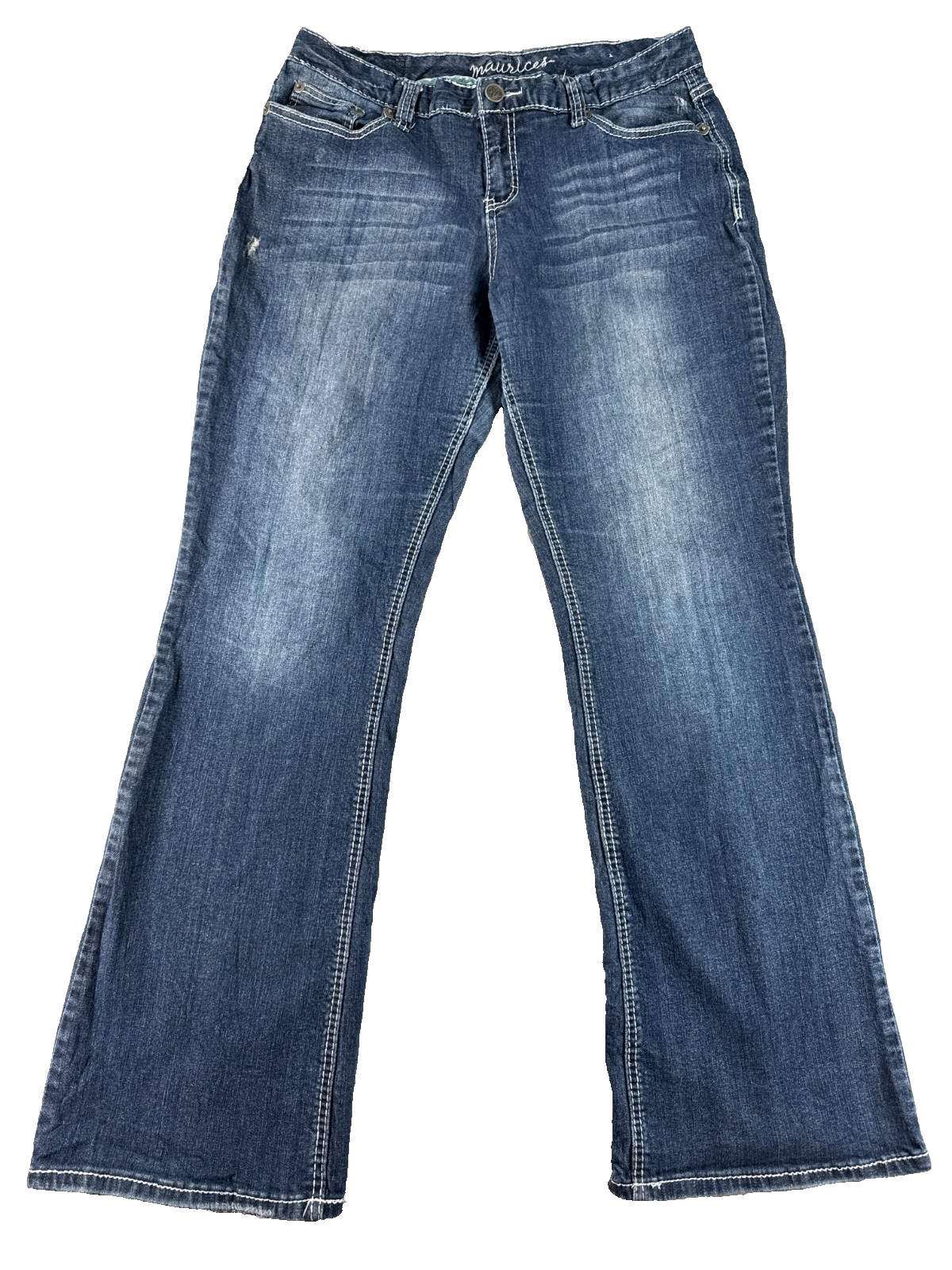 Maurices Bootcut Jeans Womens 13/14 Long Blue Stretch Denim Mid Rise Flare