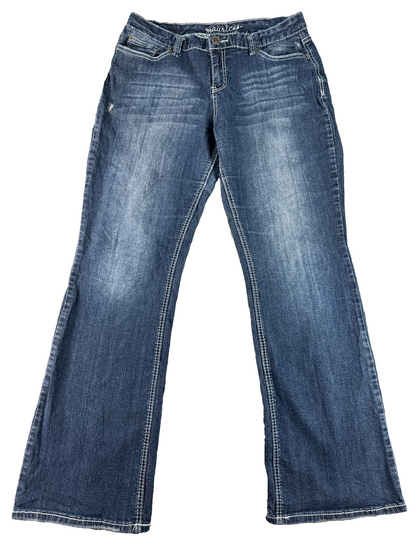 Maurices Bootcut Jeans Womens 13/14 Long Blue Stretch Denim Mid Rise Flare