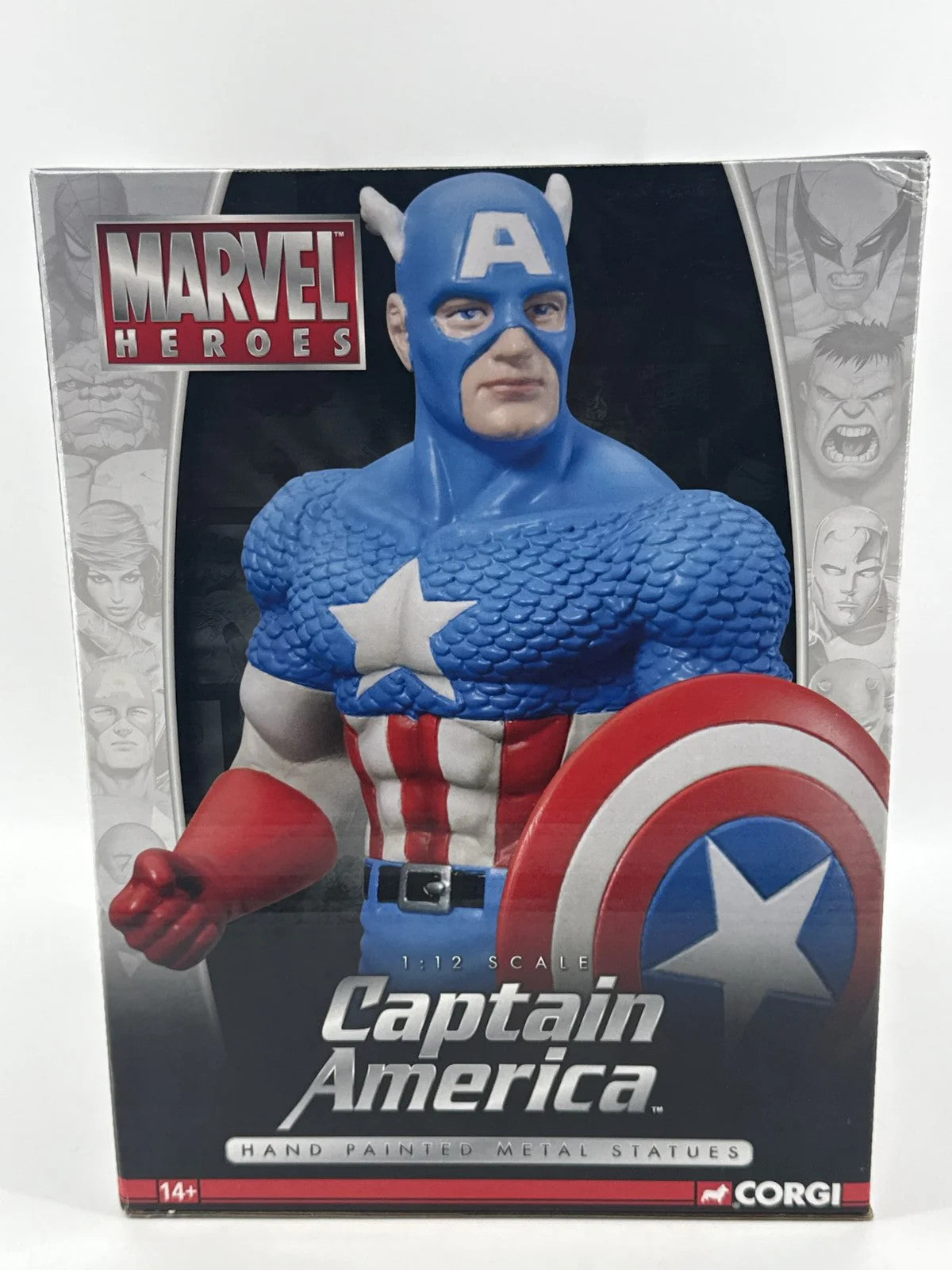 Corgi Marvel Heroes Captain America 1:12 Scale Hand Painted Metal Statue 112 NWT