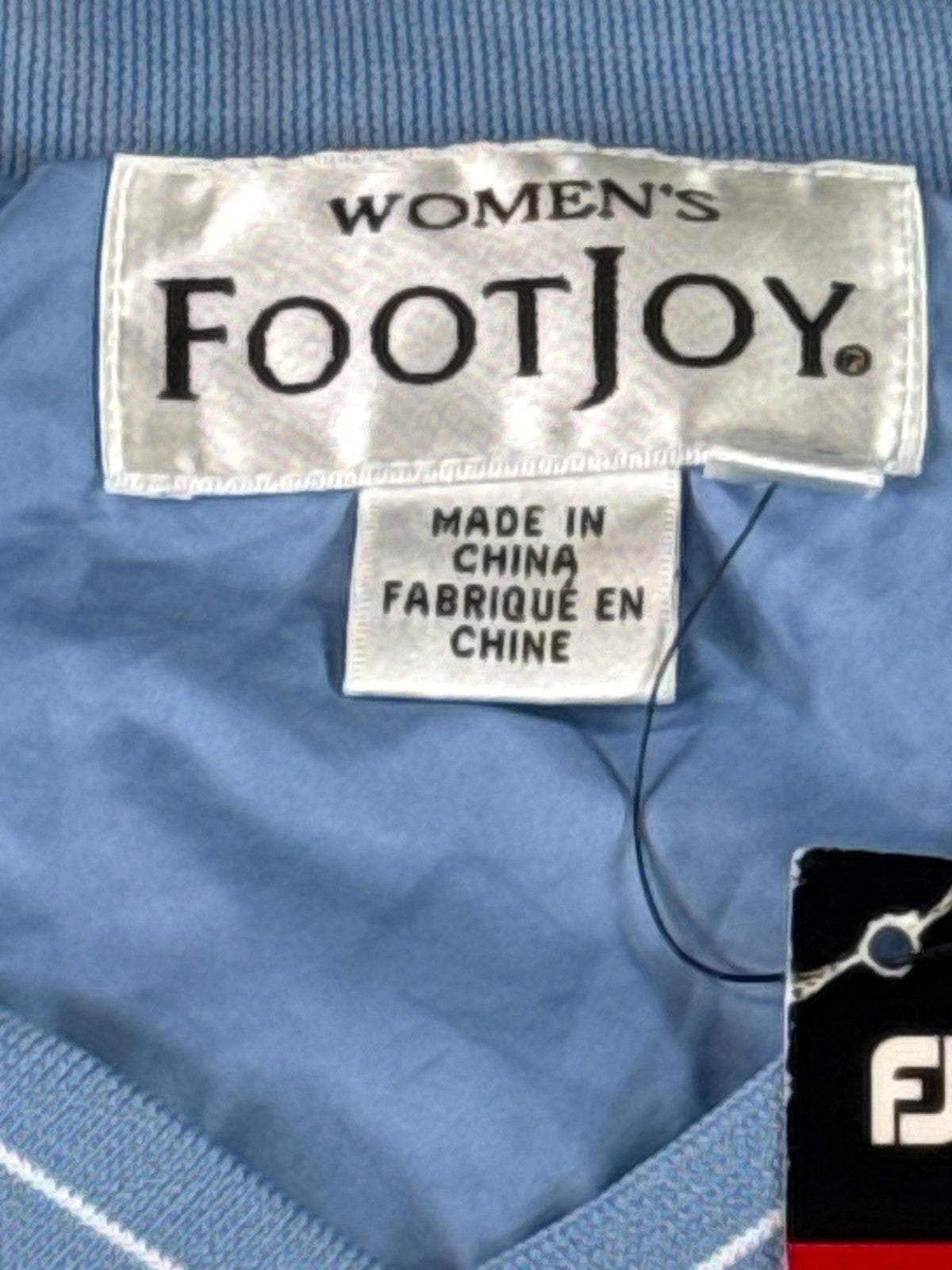 FootJoy Womens XL Lined Windshirt Light Blue Golf Pullover Oakmont Country Club