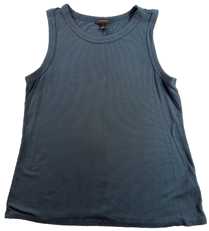 Halogen Nordstrom Ribbed Rayon Tank Top Slate Blue Crewneck Fitted Small Apparel