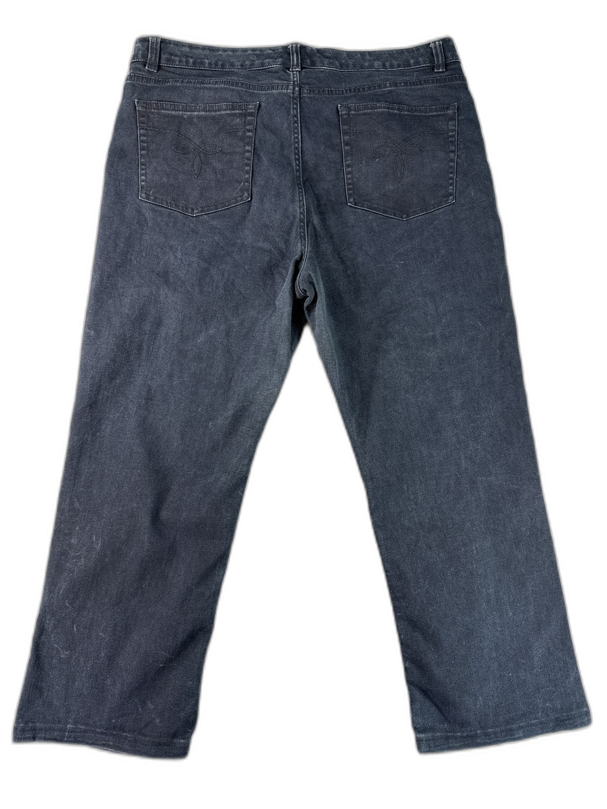 CHAPS Straight Leg Jeans 16 Black Cotton Blend Fit India Denim Classic Boho