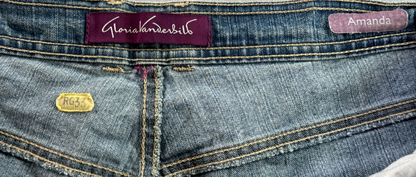 Gloria Vanderbilt Amanda Capri Jeans Womens 16 Blue Stretch Denim Mid Rise