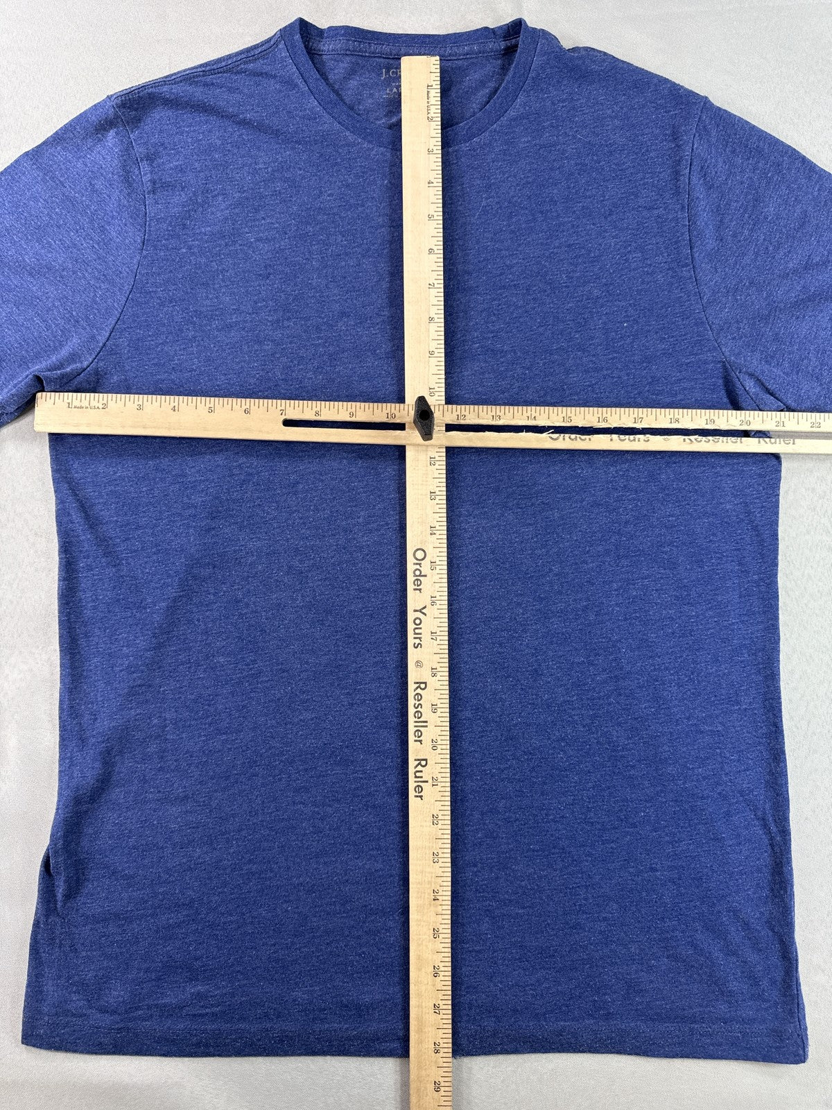 J.Crew Tee Mens Large Blue Cotton Crewneck Short Sleeve Solid Regular Fit Preppy