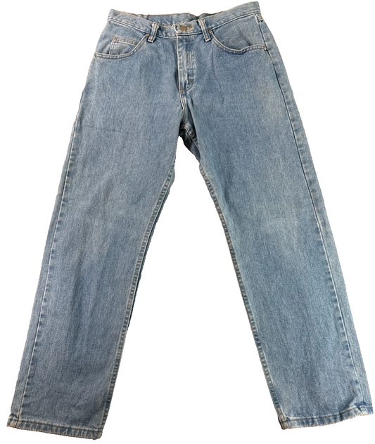 Wrangler Jeans Mens 31 Vintage Light Wash Denim Straight Leg 97601SB Workwear