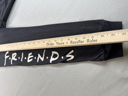 Friends TV Show Long Sleeve Graphic Tee Black Large Cotton Crewneck Retro Style