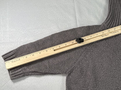 SAG HARBOR H03154 Cable Knit Turtleneck Sweater Unisex Medium Gray Relaxed Fit