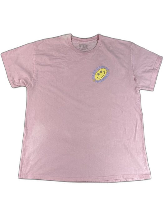 BUZZ Smile Graphic Tee X LARGE Pink 100% Cotton Crewneck Short Sleeve Streetwear