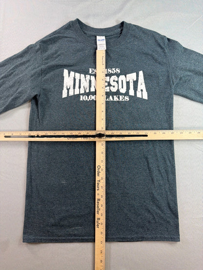 Crazy Apparel Minnesota Est 1858 Graphic Print T-Shirt Mens XL Gray Short Sleeve