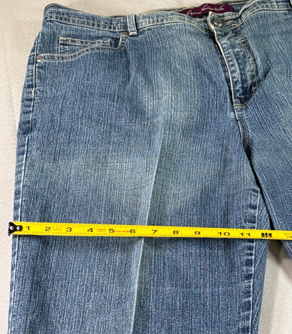 Gloria Vanderbilt Amanda Capri Jeans Womens 16 Blue Stretch Denim Mid Rise